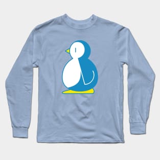 Cute Little Blue Penguin Standing Vector Illustration Long Sleeve T-Shirt